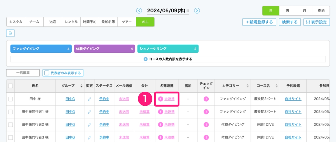 手動で名簿連携を行なう場合のイメージ